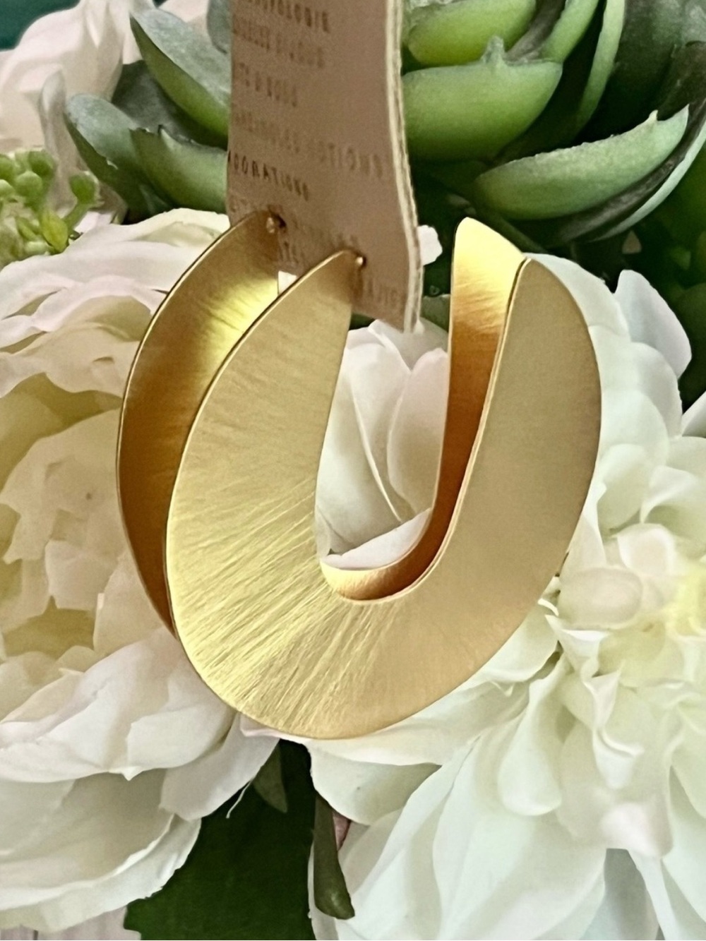 NWT Anthropologie Textured Hoop Statement Earrings - Picture 4 of 16